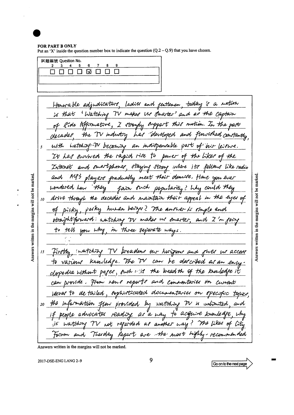 Page 9 — Q6 ticked, opening, first reason (encyclopedia without pages)
