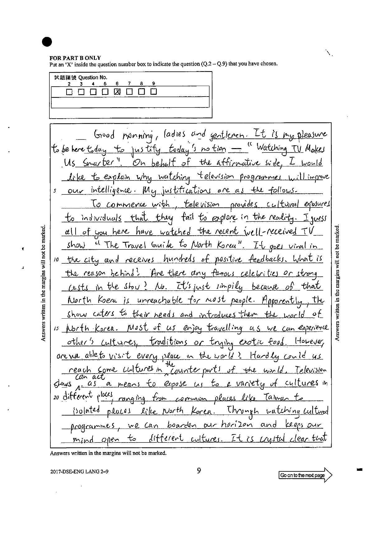 Page 27 — Q6 ticked, opening, first reason (cultural exposure)