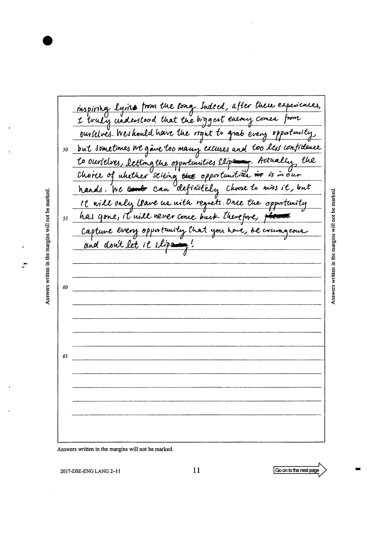 Page 29 — lesson learnt and direct address to reader