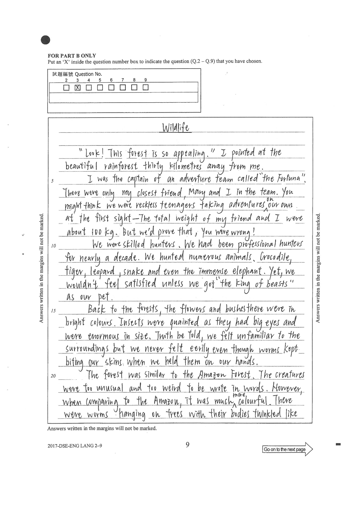 Page 35 — title and opening, the hunters approach the forest