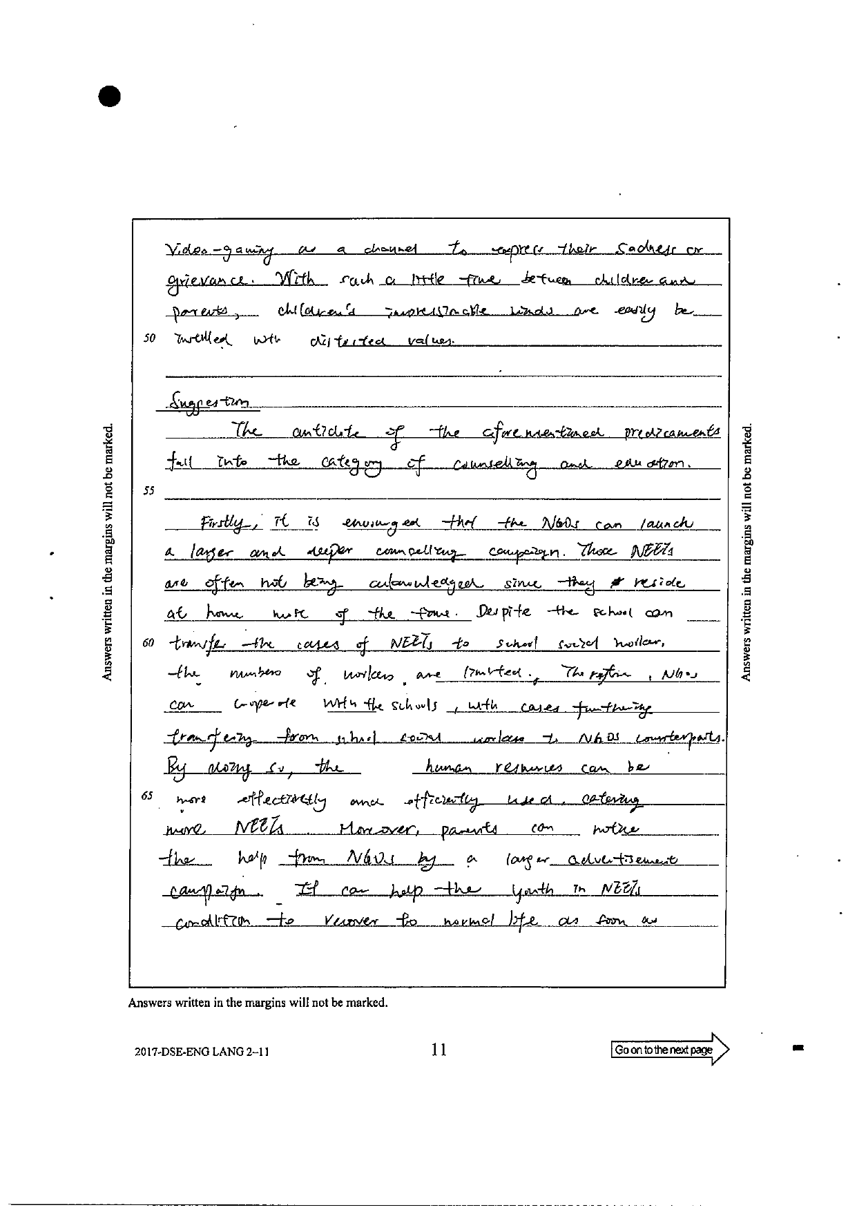 Page 30 — reason 2 close, suggestion 1 (NGO counselling)