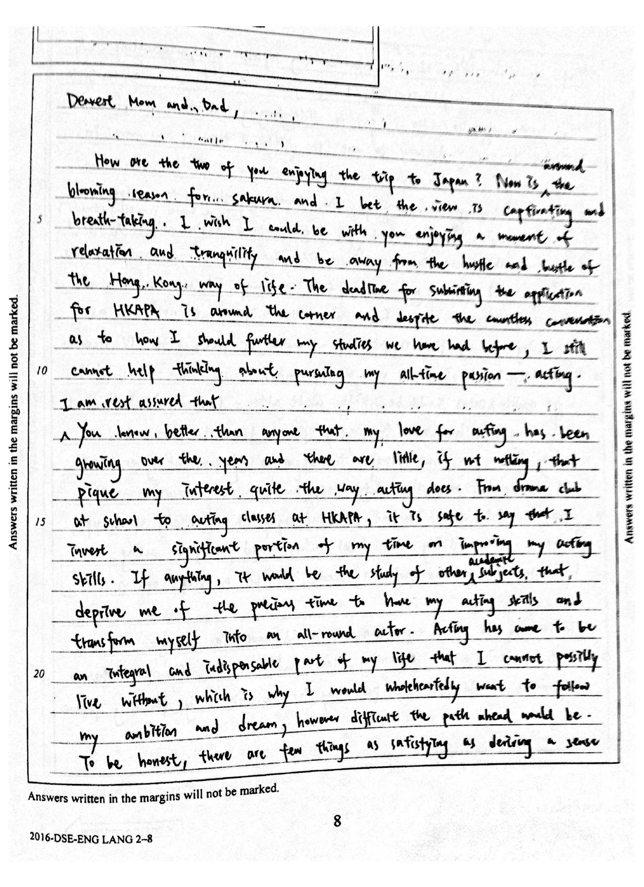 Page 6 — greeting + passion-for-acting opening