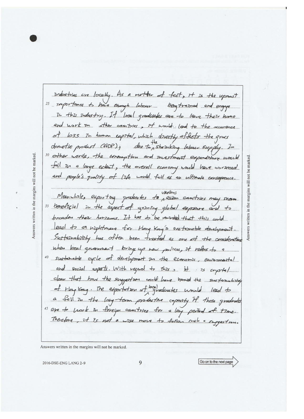 Page 9 — first reason continues, second reason begins